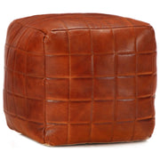 Poef 40x40x40 cm geitenleer tan