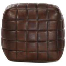 Poef 40X40X40 Cm Echt Geitenleer Donkerbruin