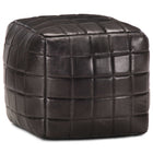 Pouf 40x40x40 cm genuine goat leather black