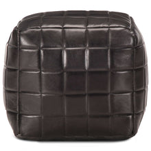 Poef 40X40X40 Cm Echt Geitenleer Zwart