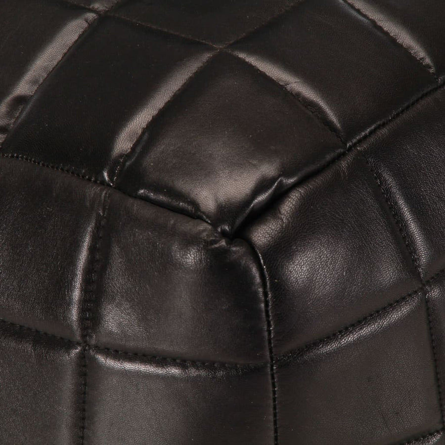 Poef 40X40X40 Cm Echt Geitenleer Zwart