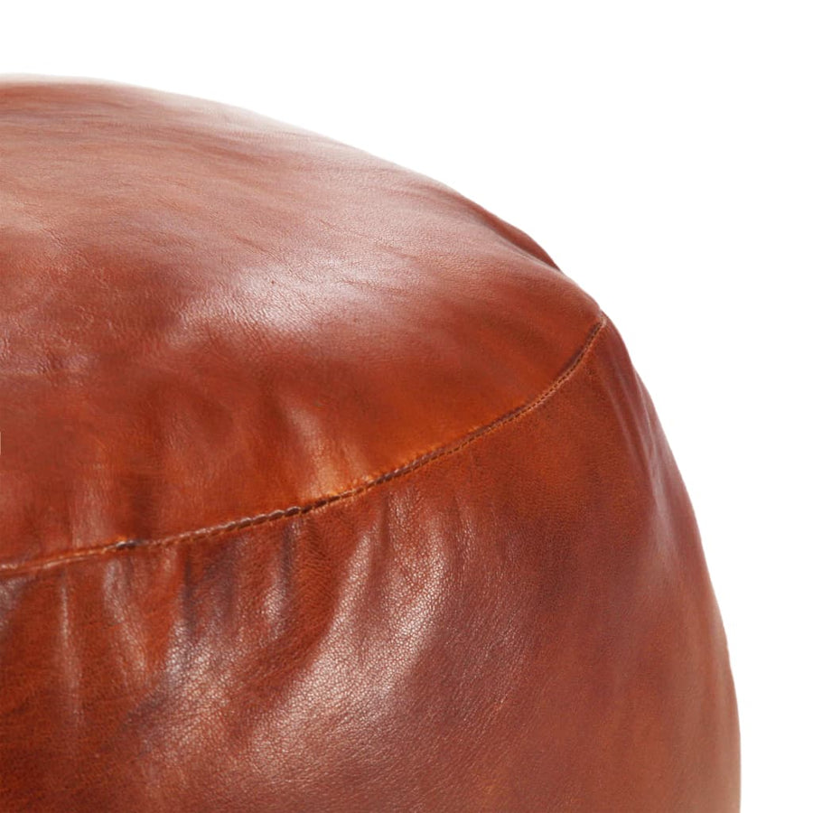 Poef 60X30 Cm Echt Geitenleer Tan