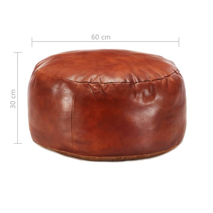 Poef 60X30 Cm Echt Geitenleer Tan