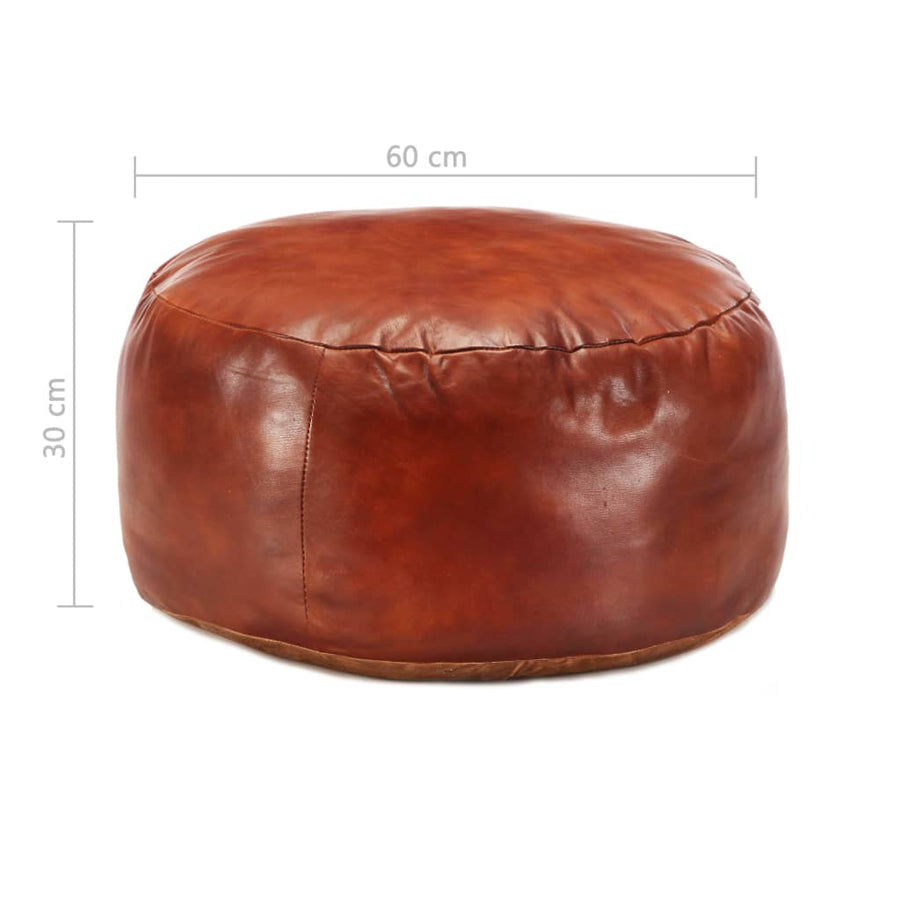 Poef 60X30 Cm Echt Geitenleer Tan