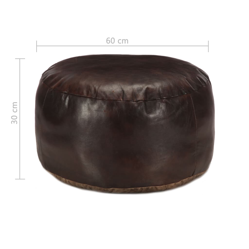 Poef 60X30 Cm Echt Geitenleer Donkerbruin