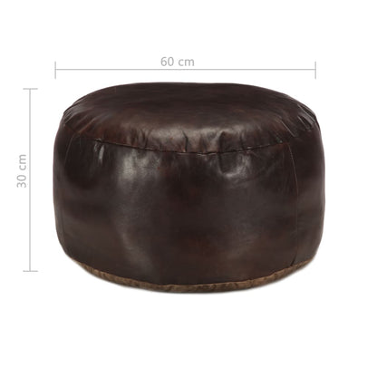 Poef 60X30 Cm Echt Geitenleer Donkerbruin