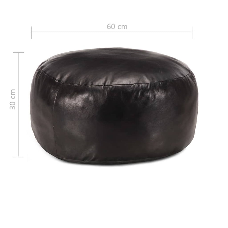 Poef 60X30 Cm Echt Geitenleer Zwart