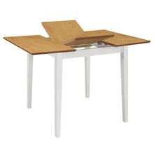 Eettafel verlengbaar (80-20)x80x74 cm MDF Wit en bruin