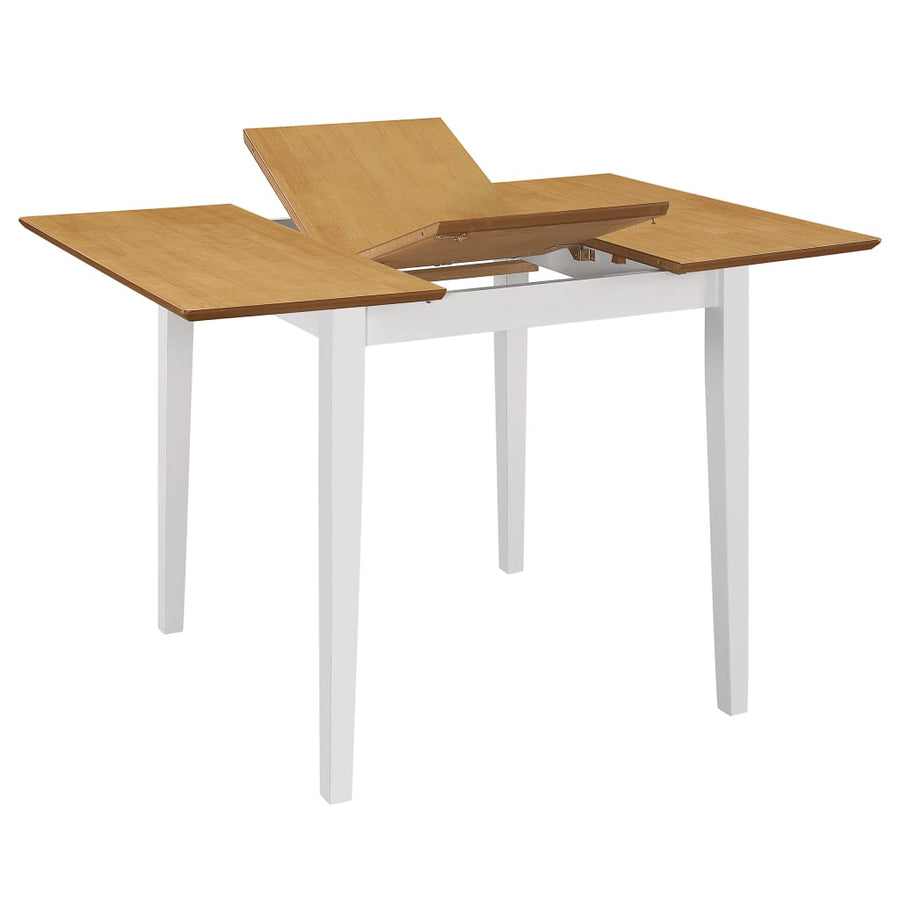 Eettafel verlengbaar (80-20)x80x74 cm MDF Wit en bruin
