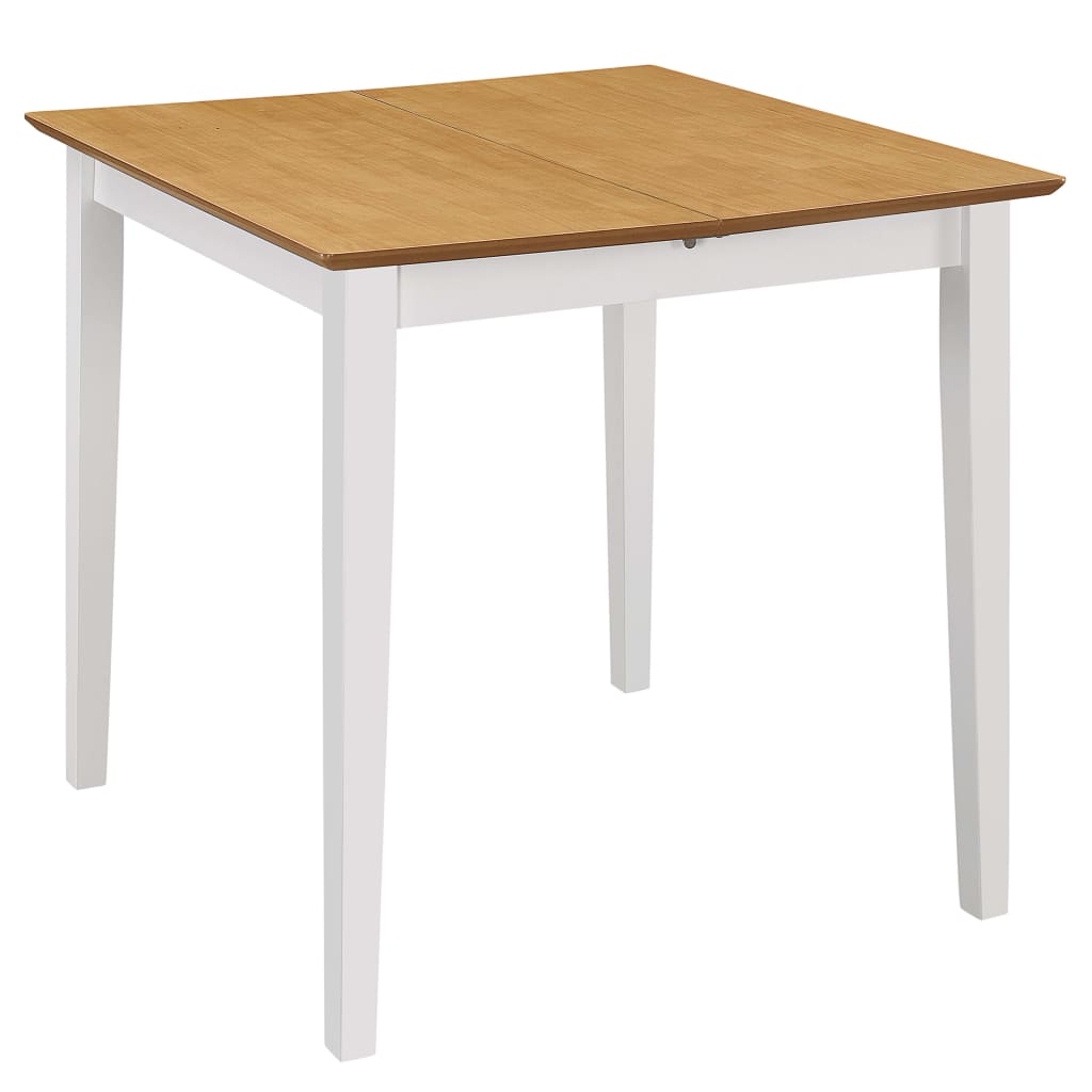 Eettafel verlengbaar (80-20)x80x74 cm MDF Wit en bruin