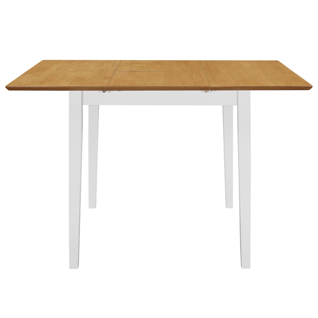 Eettafel verlengbaar (80-20)x80x74 cm MDF Wit en bruin