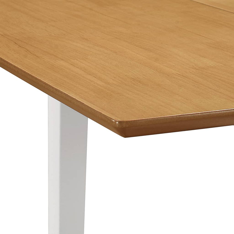 Eettafel verlengbaar (80-20)x80x74 cm MDF Wit en bruin