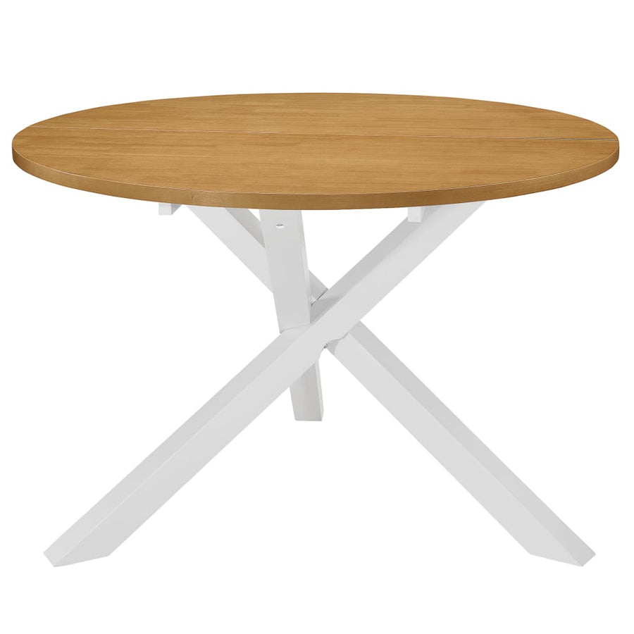 Eettafel 20X75 Cm Mdf Wit en bruin