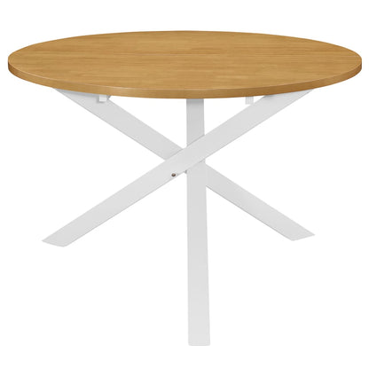 Eettafel 20X75 Cm Mdf Wit en bruin