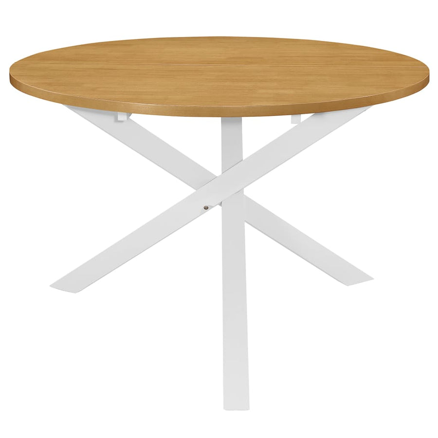 Eettafel 20X75 Cm Mdf Wit en bruin