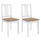Dining chairs with cushions 2 pcs solid wood white