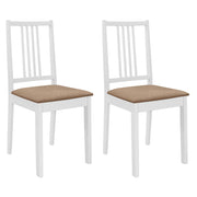 Eetkamerstoelen massief hout wit 2 stuks