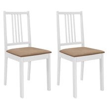 Eetkamerstoelen Met Kussens Massief Hout Wit 2 white and cream