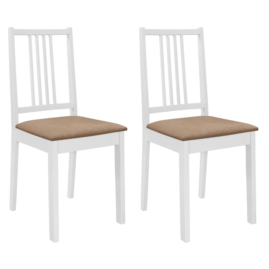 Eetkamerstoelen Met Kussens Massief Hout Wit 2 white and cream
