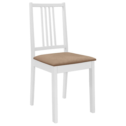 Eetkamerstoelen Met Kussens Massief Hout Wit 2 white and cream