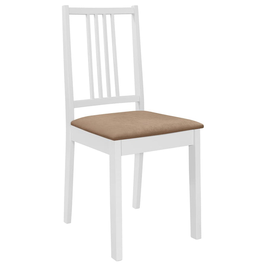 Eetkamerstoelen Met Kussens Massief Hout Wit 2 white and cream
