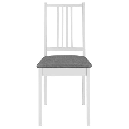 Eetkamerstoelen Met Kussens Massief Hout 2 Wit en grijs