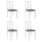 Dining chairs with cushions 4 pcs solid wood white