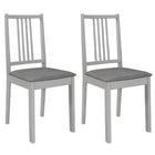 Eetkamerstoelen massief hout grijs 2 stuks