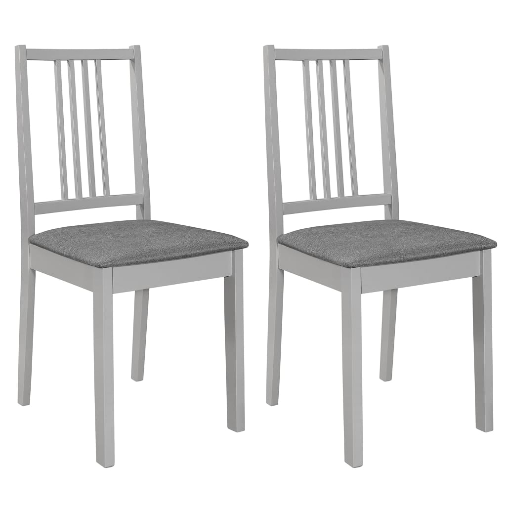 Eetkamerstoelen Met Kussens 2 St Massief Hout Grijs