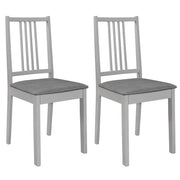Eetkamerstoelen massief hout grijs 2 stuks