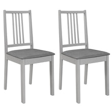Eetkamerstoelen Met Kussens 2 St Massief Hout Grijs