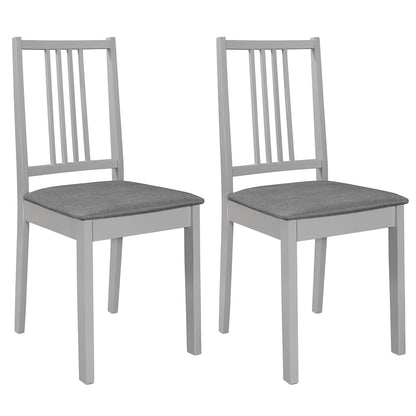 Eetkamerstoelen Met Kussens 2 St Massief Hout Grijs