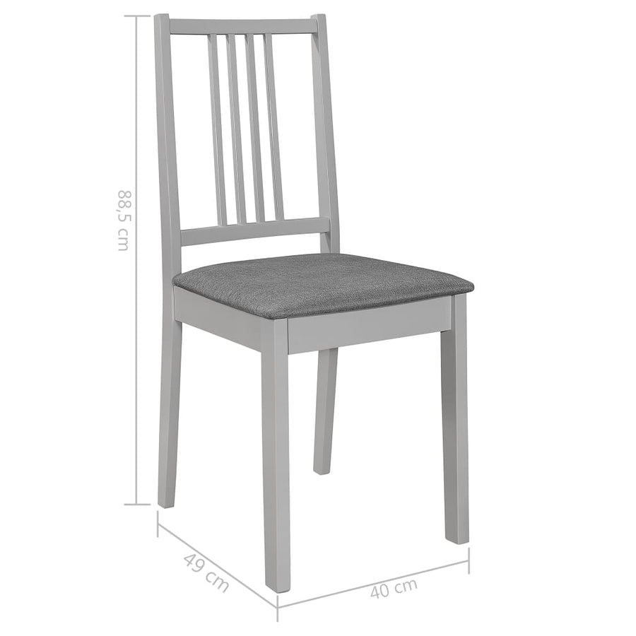 Eetkamerstoelen Met Kussens 2 St Massief Hout Grijs