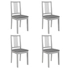 Dining chairs with cushions 4 pcs solid wood grey