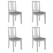 Eetkamerstoelen 4 stuks massief hout grijs