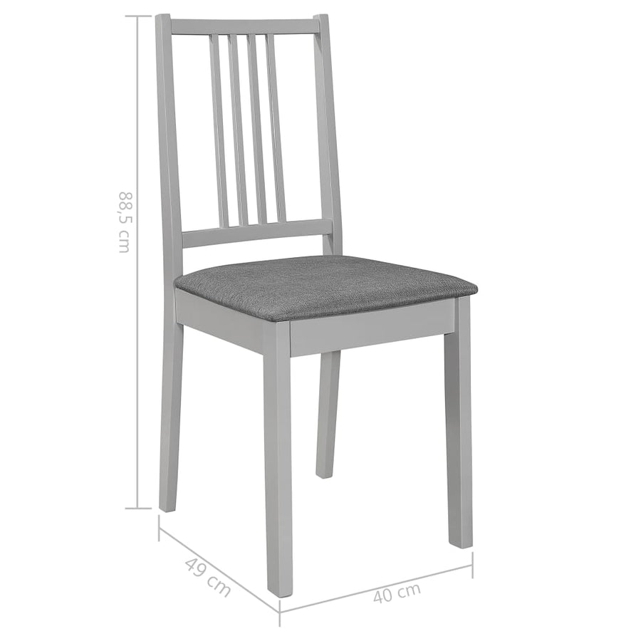 Eetkamerstoelen Met Kussens Massief Hout 4 Grijs