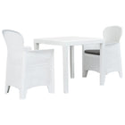 -Delige Bistroset Rattan-Look Kunststof 3 Wit