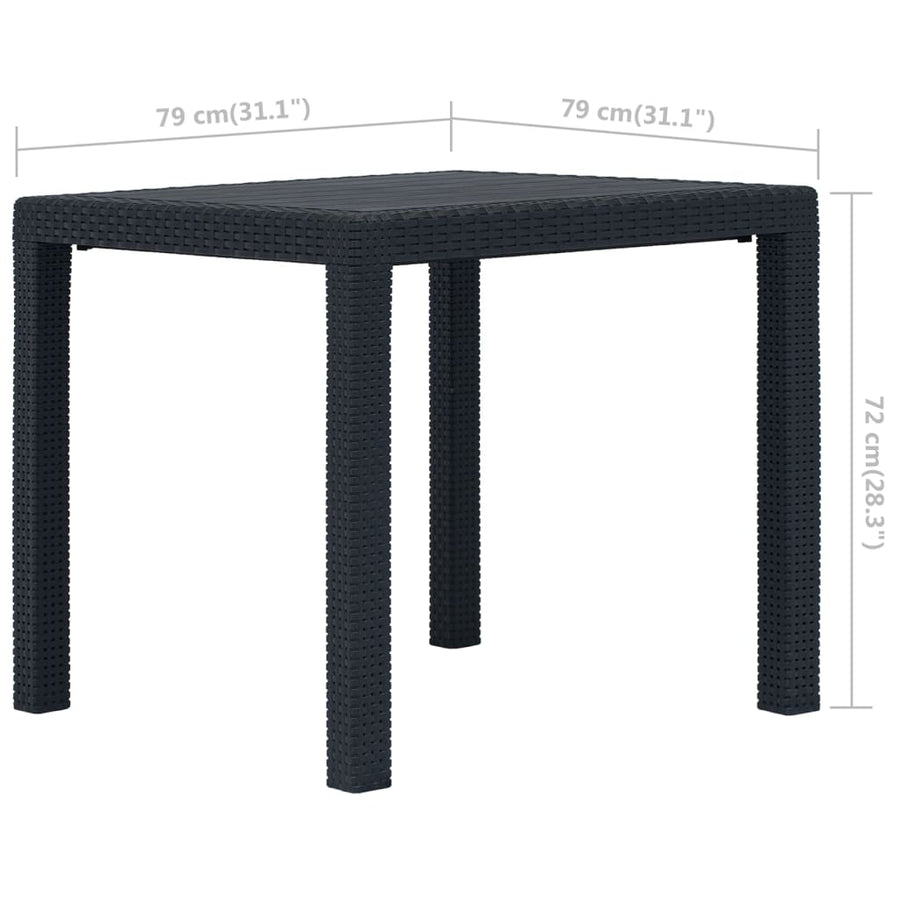 -Delige Tuinset Rattan-Look Kunststof 3 Antraciet