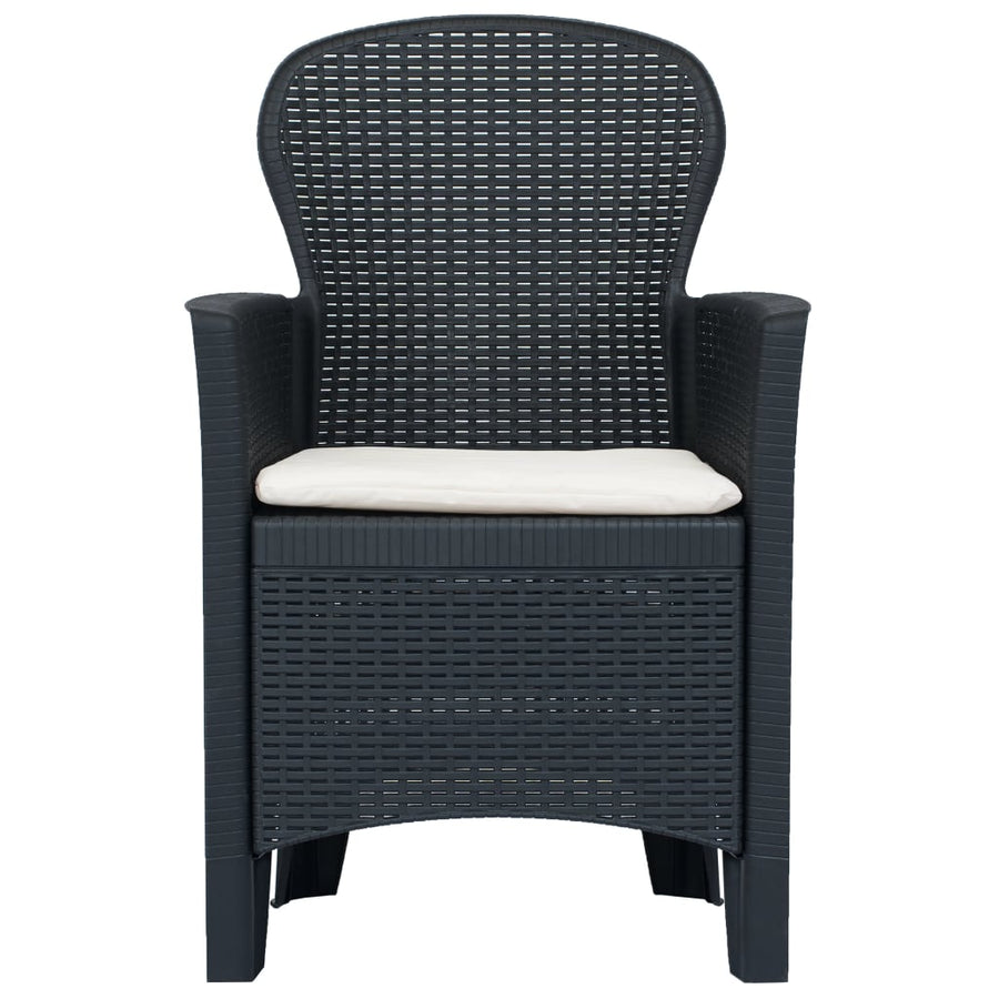 -Delige Tuinset Rattan-Look Kunststof 3 Antraciet