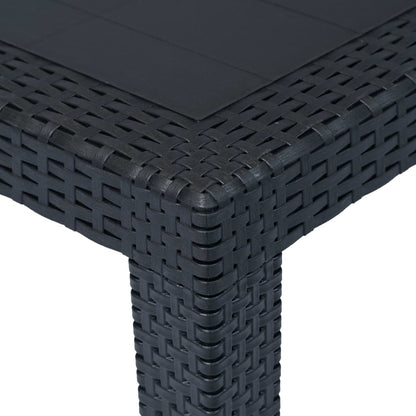 -Delige Tuinset Rattan-Look Kunststof 3 Antraciet