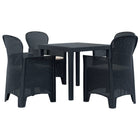 5-piece Garden Set Poly Rattan-look Plastic Anthracite