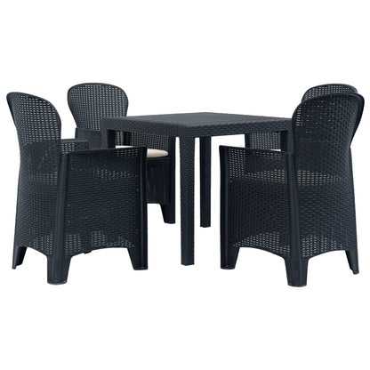 -Delige Tuinset Rattan-Look Kunststof 5 Antraciet