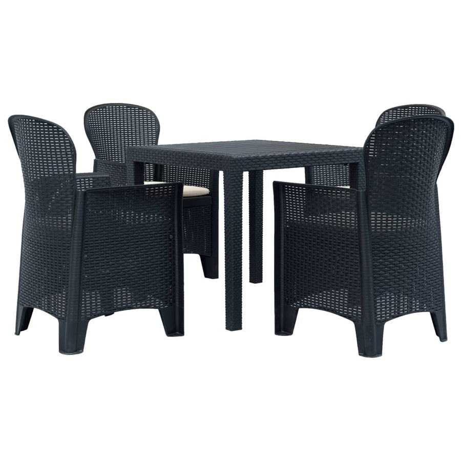 -Delige Tuinset Rattan-Look Kunststof 5 Antraciet
