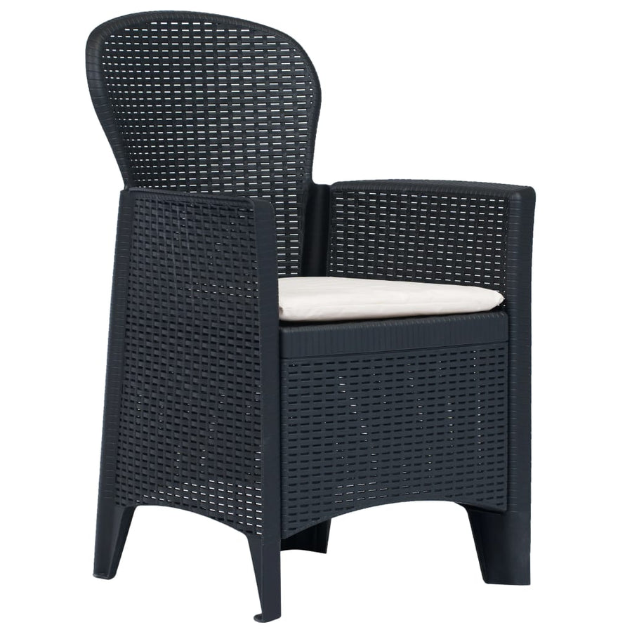 -Delige Tuinset Rattan-Look Kunststof 5 Antraciet