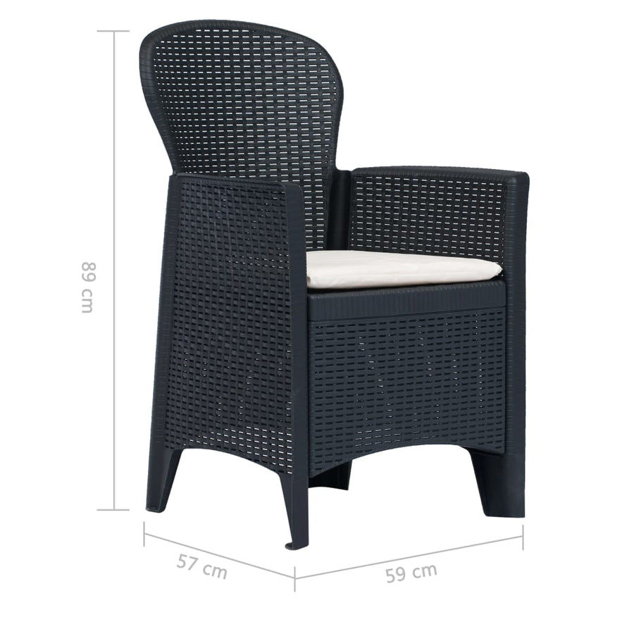 -Delige Tuinset Rattan-Look Kunststof 5 Antraciet