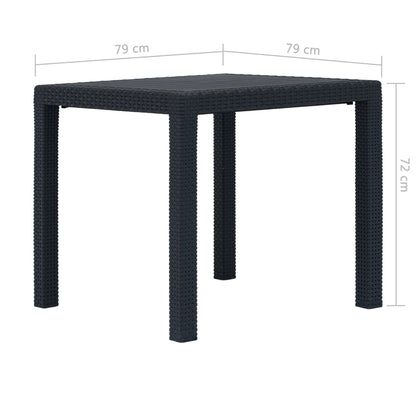 -Delige Tuinset Rattan-Look Kunststof 5 Antraciet
