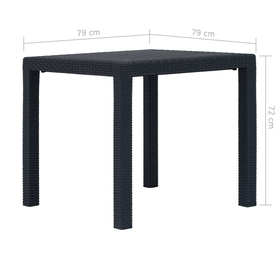-Delige Tuinset Rattan-Look Kunststof 5 Antraciet