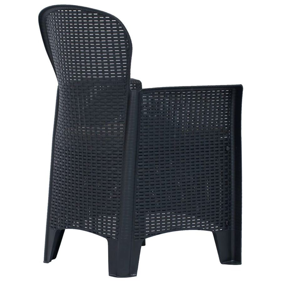 -Delige Tuinset Rattan-Look Kunststof 5 Antraciet
