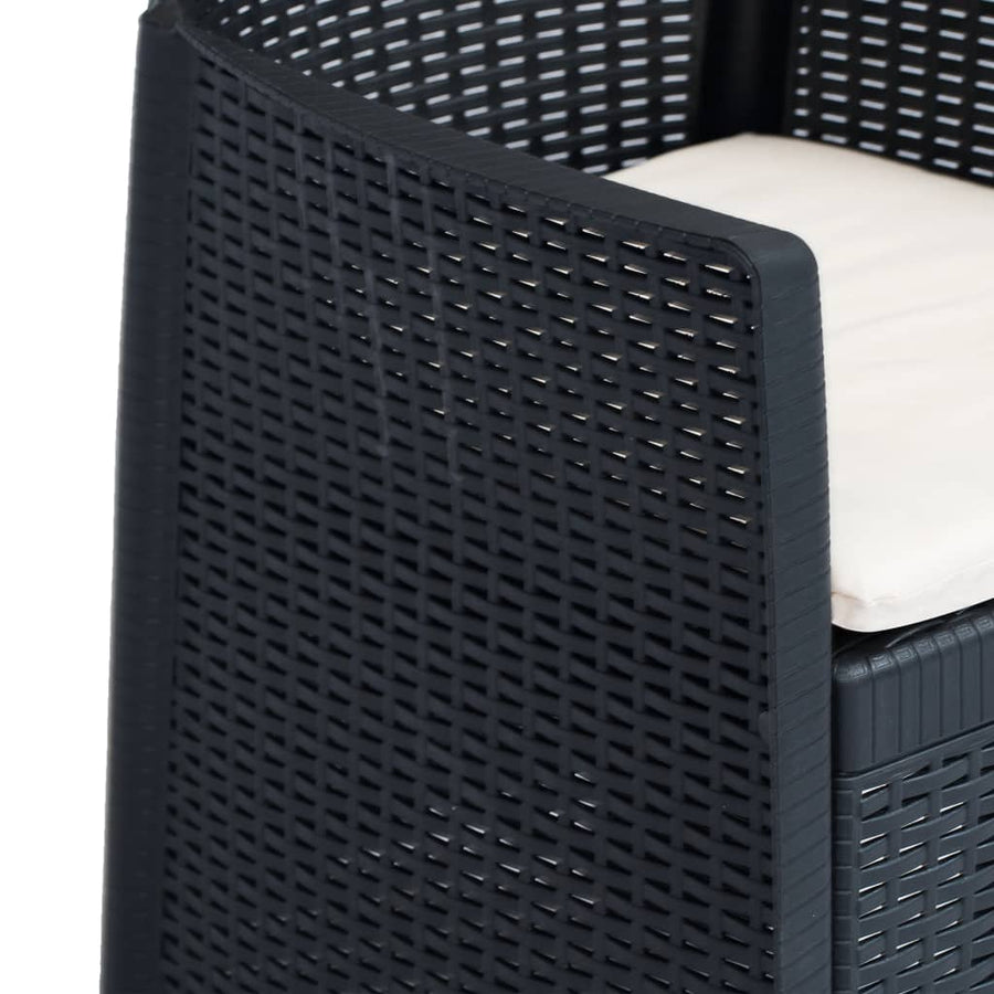 -Delige Tuinset Rattan-Look Kunststof 5 Antraciet