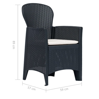 -Delige Tuinset Rattan-Look Kunststof 9 Antraciet